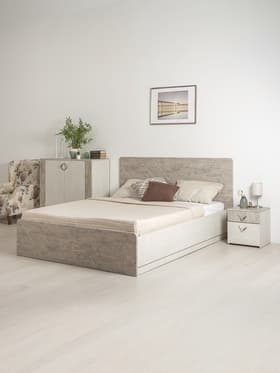 Спальный гарнитур «Амели», комплект 3 предмета, цвет бетон чикаго/шёлковый камень