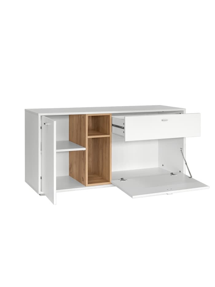 Комплект мебели в гостиную «Бэль», комплект 5 предметов, цвет белый премиум/дуб крафт золотой