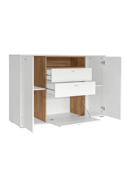 Комплект мебели в гостиную «Бэль», комплект 5 предметов, цвет белый премиум/дуб крафт золотой