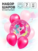 Шары воздушные, набор «Пони» 7 шт. розовый, фольга, латекс, My Little Pony