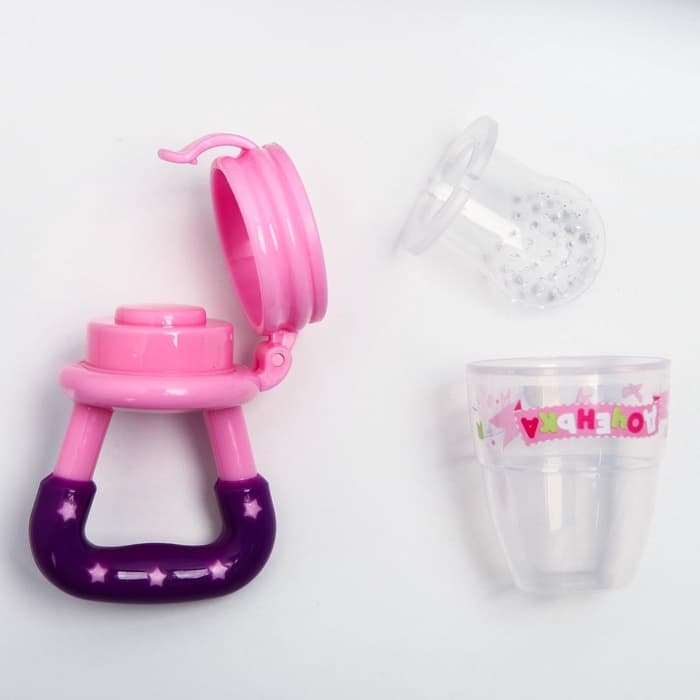 Ниблер для прикорма, от 5 мес., с силиконовой сеточкой, размер М «Доченька», розовый