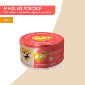 Влажный доп.корм Мнямс На каждый день Мусс из лосося для собак и щен. старше 6 мес. 80 г