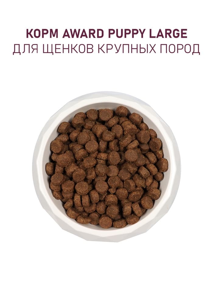 Сухой корм AWARD для щенков от 1 месяца крупных пород, курица, индейка, тыква, шиповник, 2 кг