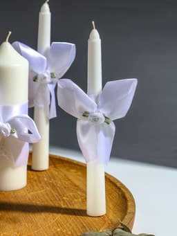 Свечи свадебные «Пышный» набор 3 шт. (16 см и 2 шт. по 18 см), белый