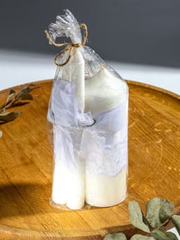 Свечи свадебные «Пышный» набор 3 шт. (16 см и 2 шт. по 18 см), белый