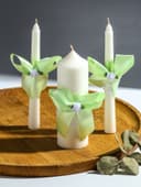 Свечи свадебные «Пышный» набор 3 шт. (16 см и 2 шт. по 18 см), мятный