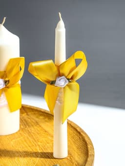 Свечи свадебные «Пышный» набор 3 шт. (16 см и 2 шт. по 18 см), золотистый