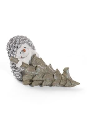 Фигурка полистоун «Ёжик несёт ёлочку с птичкой», 14.5×7×9 см