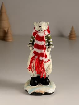 Фигурка полистоун «Медведь в полосатом свитере и шарфе», 7×6.5×16 см, МИКС