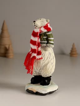 Фигурка полистоун «Медведь в полосатом свитере и шарфе», 7×6.5×16 см, МИКС