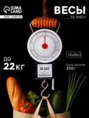 Весы-безмен механические, до 22 кг, с рулеткой, цена деления 250 г, чёрные