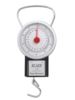 Весы-безмен механические, до 22 кг, с рулеткой, цена деления 250 г, чёрные