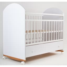 Кровать детская Дрёма, Колесо - Качалка, Ящик, КЯ-04, Крошка Я, белый