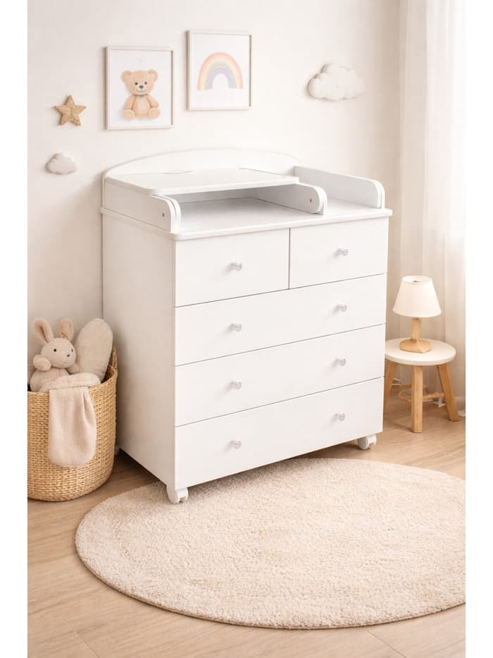 Комод пеленальный San Remo, 5 ящиков, 81×46×106 см, белый