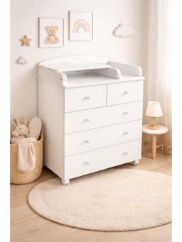 Комод пеленальный San Remo, 5 ящиков, 81×46×106 см, белый