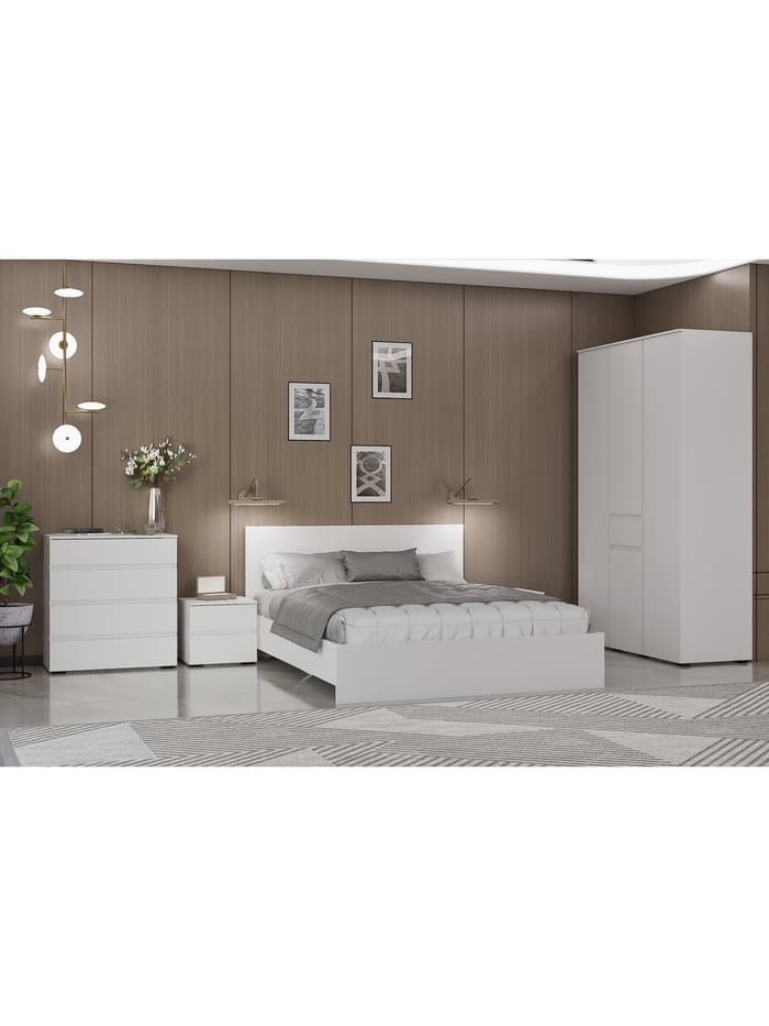 Спальный гарнитур «Лора», комплект 6 предметов, цвет белый