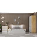 Спальный гарнитур «Лора», комплект 6 предметов, цвет крафт золотой/белый