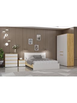 Спальный гарнитур «Лора», комплект 6 предметов, цвет крафт золотой/белый