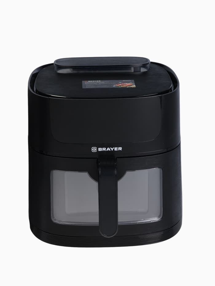 Аэрогриль BRAYER 2042BR, 8 л, 1800 Вт, 8 программ, 80-200°С, LCD-дисплей, чёрный
