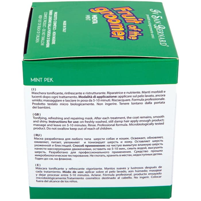 Маска Iv San Bernard Fruit of the Groomer Mint, восстанавливающая для любого типа шерсти с витамином