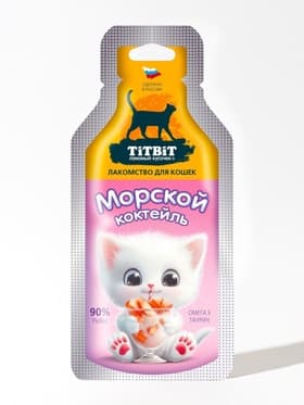 Морской коктейль лакомство для кошек TitBit 15 г