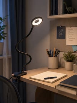 Лампа настольная СТАРТ, светодиодная, сенсорная, 5 Вт, 3 режима, на прищепке, USB, чёрная, 13.5×7×38 см