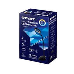 Светодиодный настольный светильник, 5 Вт, 3000-6000К, 350 лм, 13.5×7×38 см, чёрный