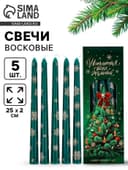 Свечи новогодние набор 5 шт. «Исполнения всех желаний», античные