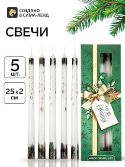 Свечи новогодние «Чудо случится», набор 5 шт.