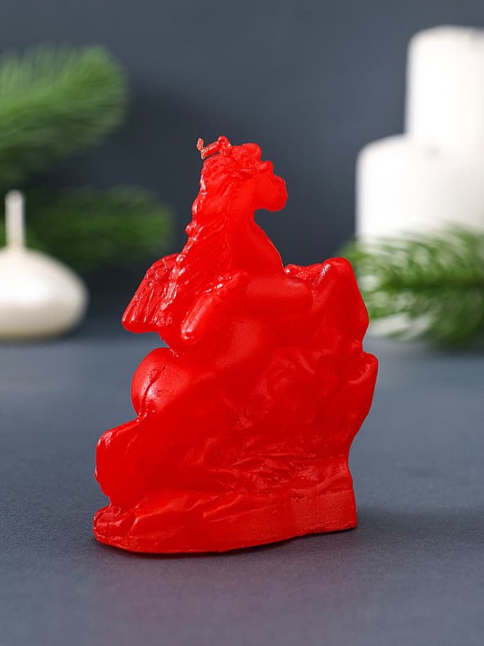 Свеча декоративная «Лошадка-Пегас» 3.5×6.5×8 см, красный