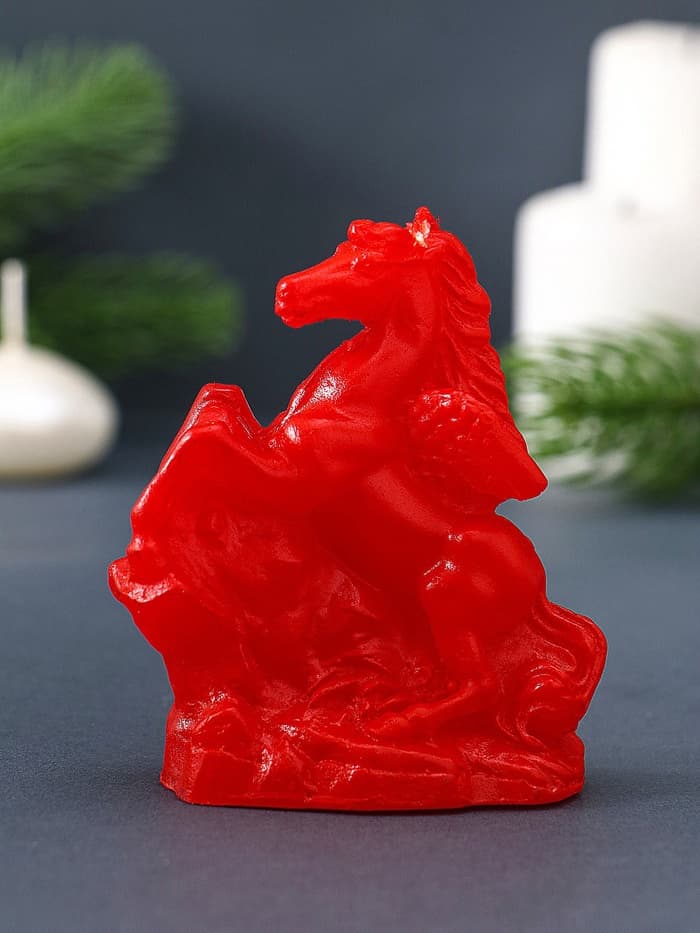 Свеча декоративная «Лошадка-Пегас» 3.5×6.5×8 см, красный