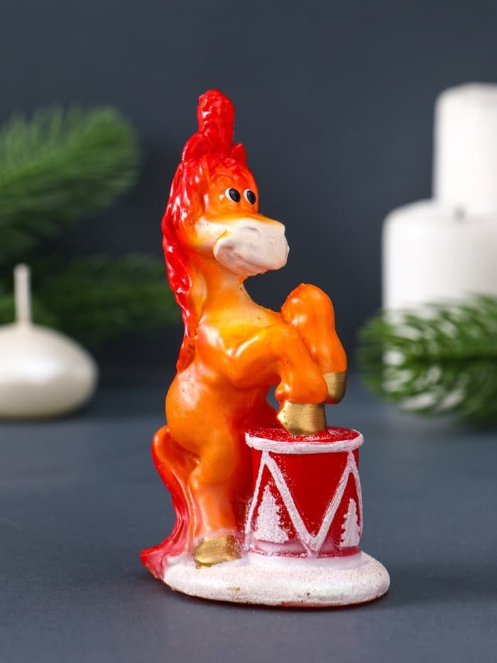 Свеча декоративная «Лошадка цирковая» 4.5×6×11 см, золотой