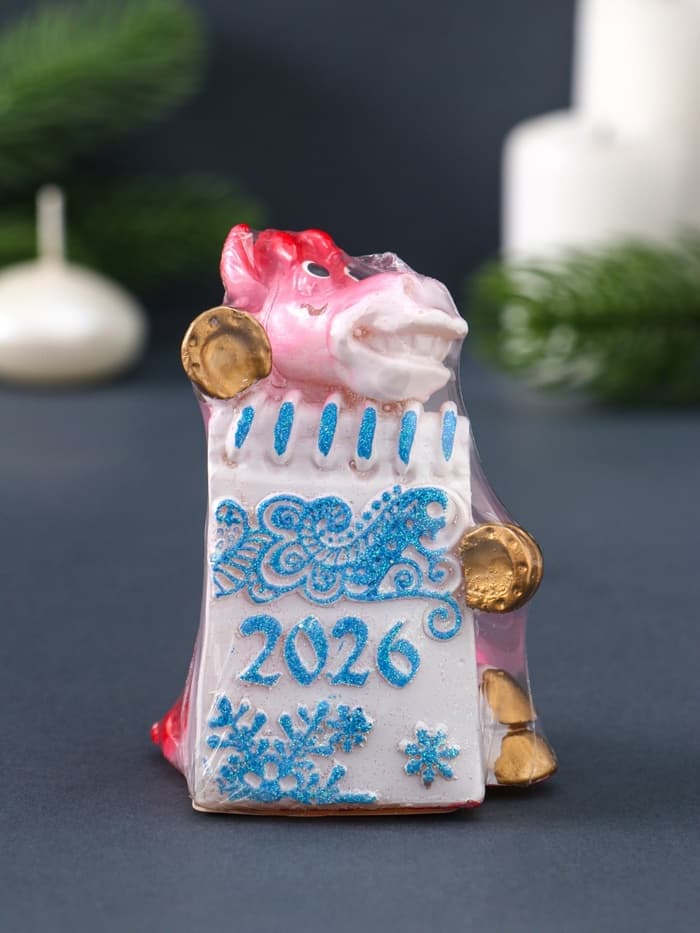 Свеча декоративная «Лошадка с открыткой» 6×4.5×8.5 см, розово-голубой