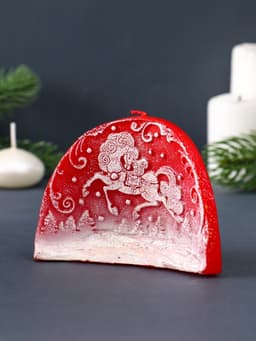 Свеча декоративная «Барельеф с лошадкой» 10.5×4.5×8 см, красный