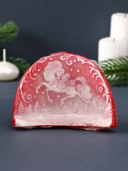 Свеча декоративная «Барельеф с лошадкой» 10.5×4.5×8 см, красный