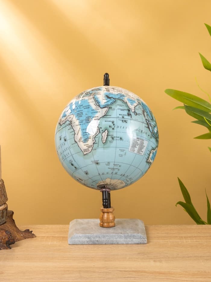 Глобус сувенирный, 18×15×25 см, подставка мрамор