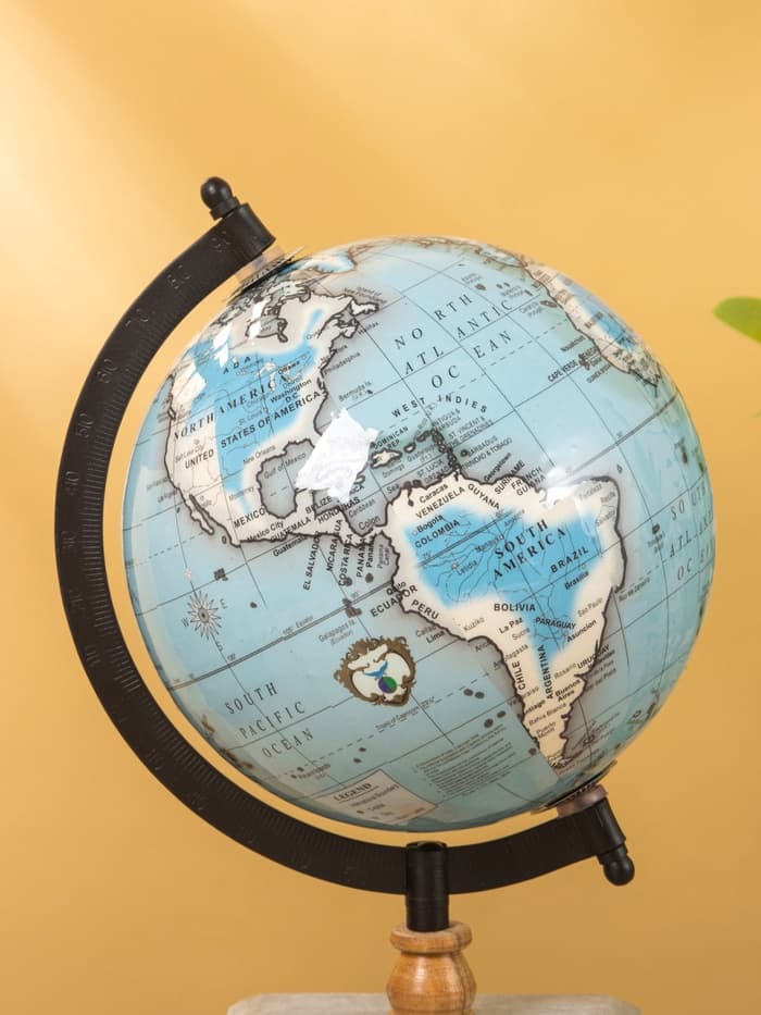 Глобус сувенирный, 18×15×25 см, подставка мрамор