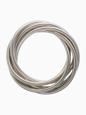 Браслет трансформируется в кулон «Обруч», d=8-24 см, металл, цвет серебро