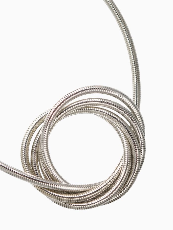 Браслет трансформируется в кулон «Обруч», d=8-24 см, металл, цвет серебро