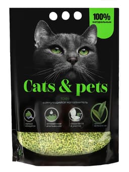 Наполнитель комкующийся Cats&pets тофу, зеленый чай, 6 л