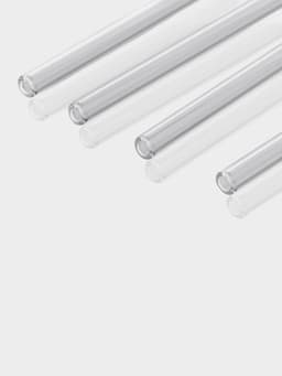 Набор трубочек «Симпл», 4 трубочки, с ёршиком, боросиликатное стекло, прозрачный