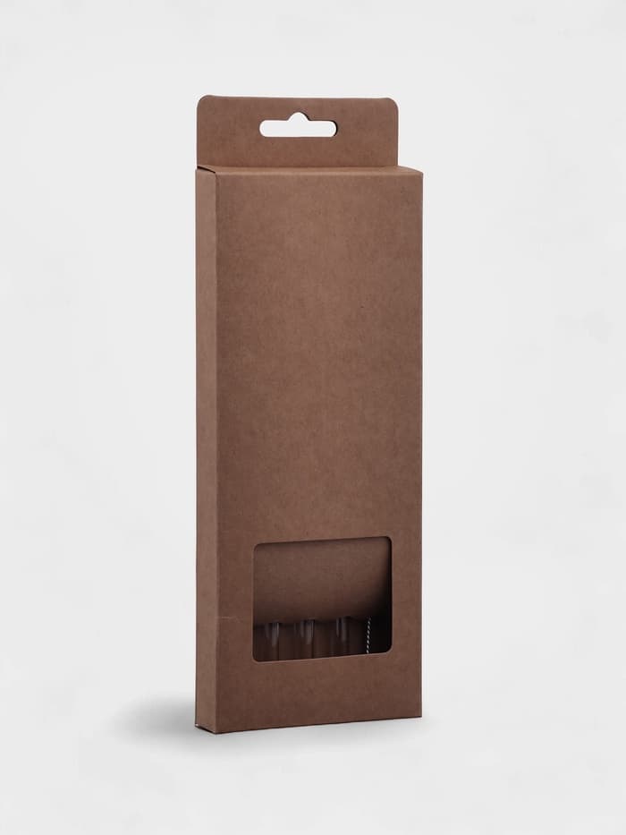 Набор трубочек «Симпл», 4 трубочки, с ёршиком, боросиликатное стекло, прозрачный