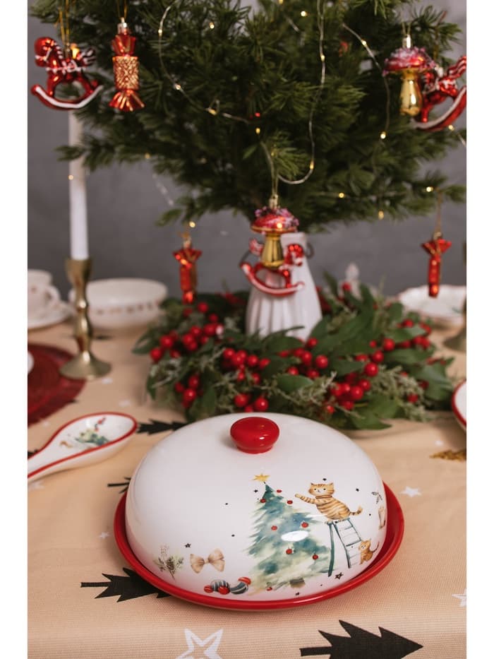 Блинница новогодняя Доляна «Волшебный праздник», 23.5×9.7 см, доломит, белая