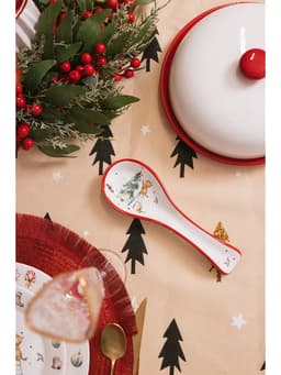 Блинница новогодняя Доляна «Волшебный праздник», 23.5×9.7 см, доломит, белая