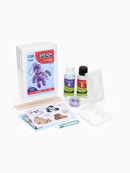 Набор для создания брелока из эпоксидной смолы «Мишка» с блёстками