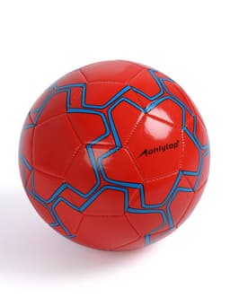 Футбольный мяч ONLYTOP, машинная сшивка, 32 панели, размер 5, PVC, резиновая камера, красный