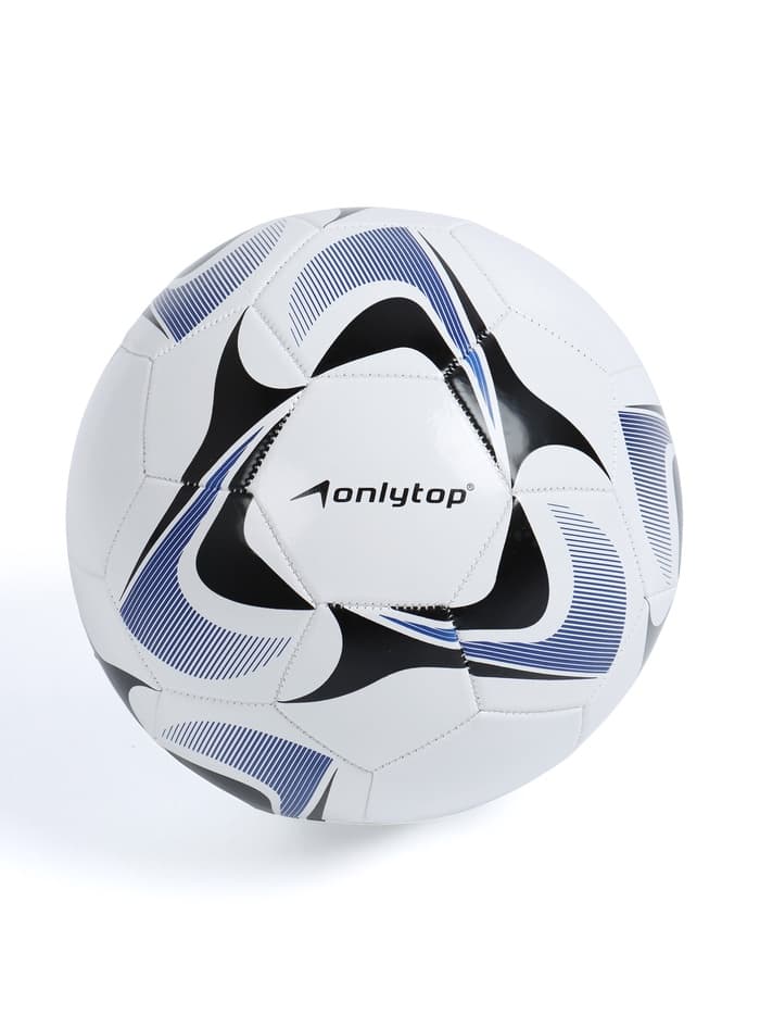 Футбольный мяч ONLYTOP, машинная сшивка, 32 панели, р. 5, PVC, резиновая камера, белый, голубой