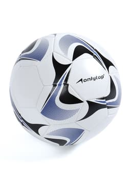 Футбольный мяч ONLYTOP, машинная сшивка, 32 панели, р. 5, PVC, резиновая камера, белый, голубой