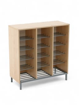 Шкаф для обуви, с полками на металлокаркасе, 850×350×900 мм, цвет клён танзау