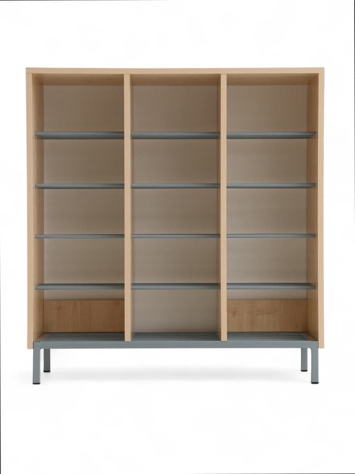 Шкаф для обуви, с полками на металлокаркасе, 850×350×900 мм, цвет клён танзау